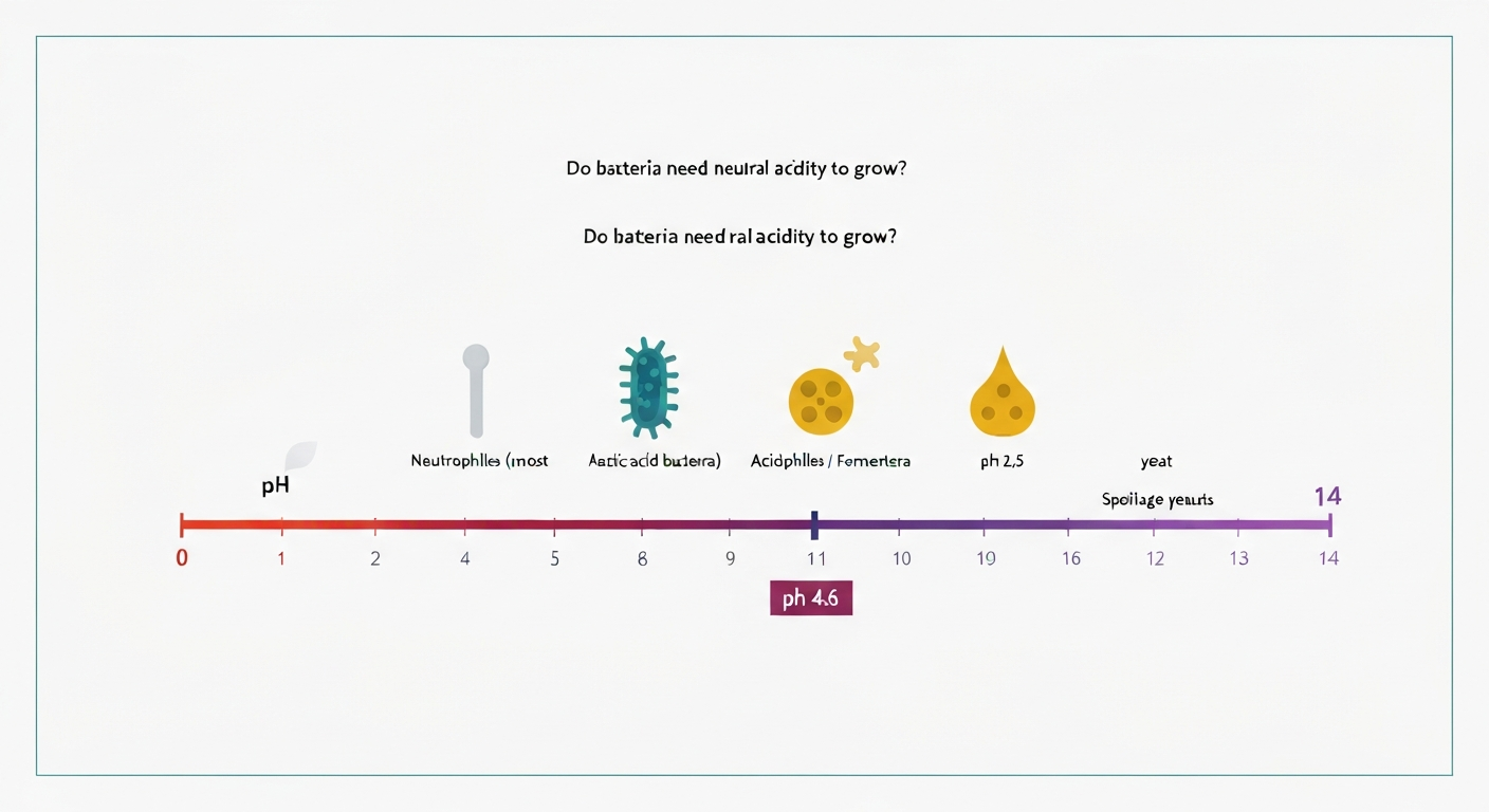 Does bacteria need neutral acidity to grow? pH and food safety